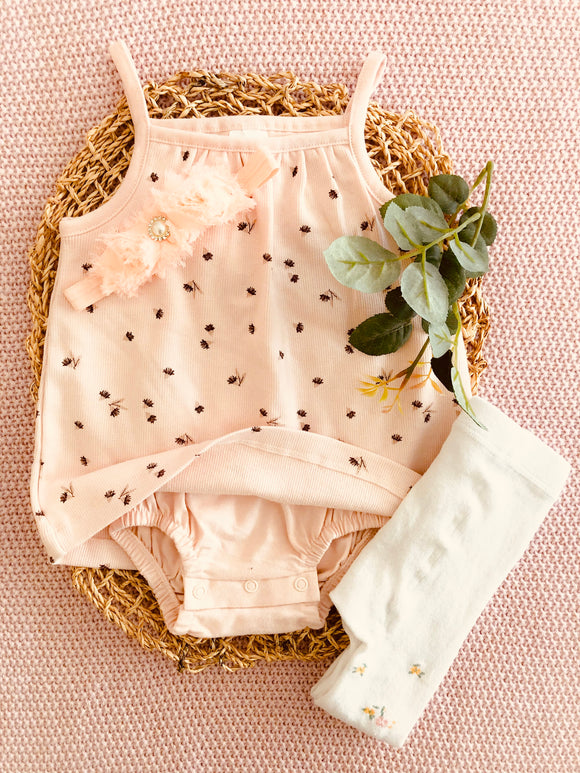 Peonies Organic romper