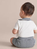 Three Piece Striped Organic Cotton Set