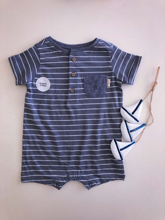 Striped Organic Cotton Romper